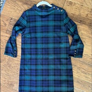 Talbots Women’s Navy /Green Plaid Dress Size Medium